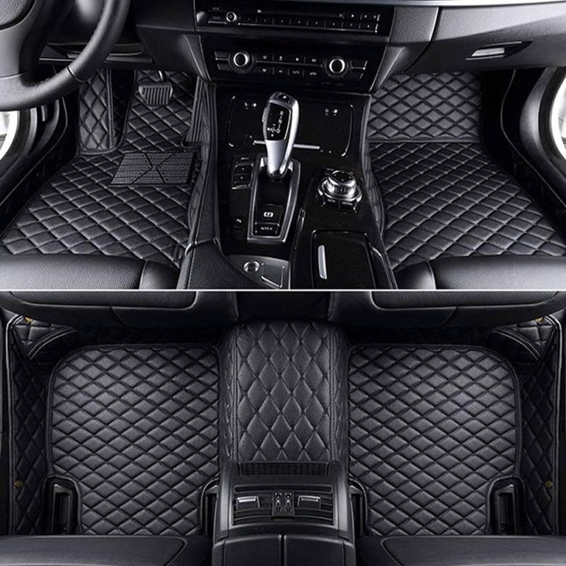 Auto PU-Leder Fußmatten für MG MG3 2017-2018, Custom Alles Inklusive Bodenmatten Anti-Rutsch Fußpolster Automatten Innenteile Zubehör,A/Black von IACNAY