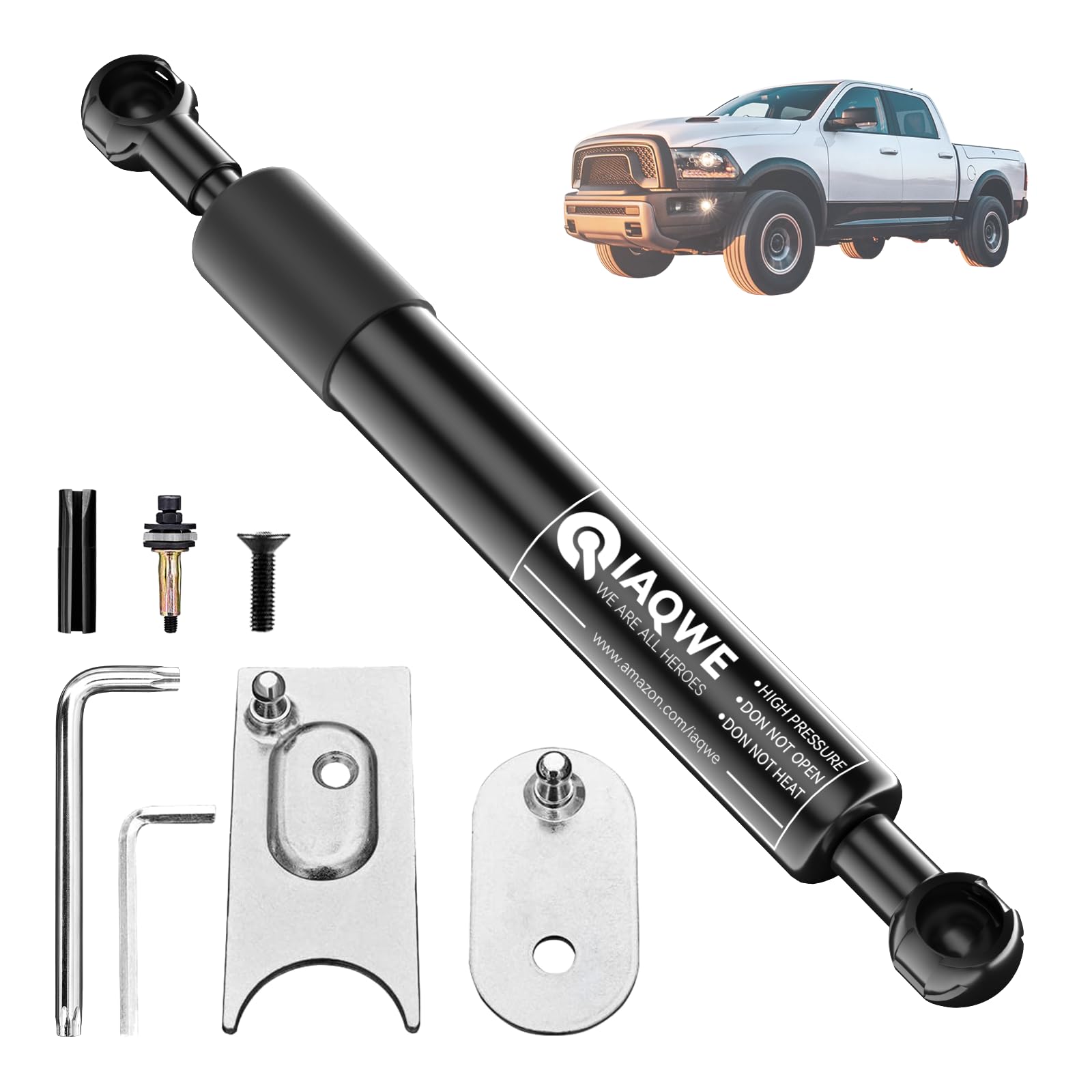 IAQWE Truck Heckklappe Assist Shock 43301, kompatibel mit 2009-2018 Dodge Ram 1500 2500 3500 Schwarz IAQ267 IAQWE Truck Heckklappe Assist Shock 43301, kompatibel mit 2009-2018 Dodge Ram 1500 2500 3500 Schwarz IAQ267 von IAQWE