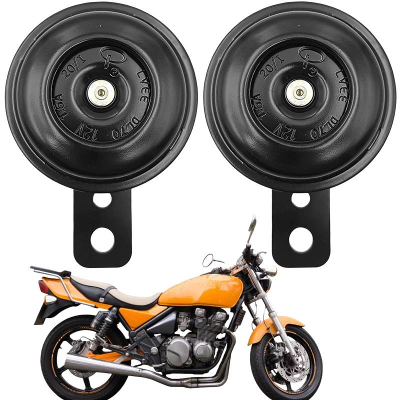 Signalhorn Hupe 12V,12V Motorradhupe,Hupe Motorrad Auto,Universal Horn Hupe 12v,für Motorrad Fahrzeug Auto LKW Moped Roller Scooter von IATAHI
