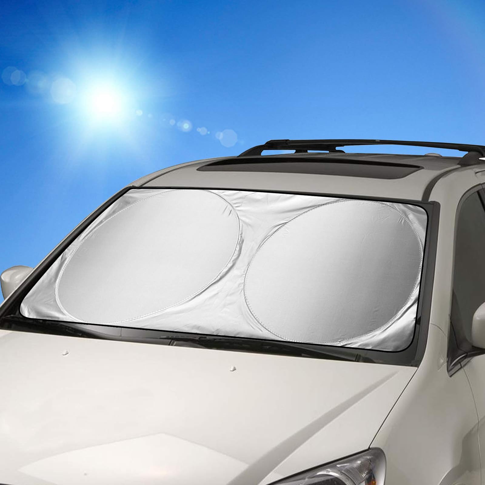 Sonnenschutz Auto Frontscheibe Für Infiniti QX80 2020-2022, Faltbarer Frontscheibenabdeckung Windschutzscheibe Sonnenblende UV Schutz mit Aufbewahrungstasche Autozubehör,A/150 * 70 Sonnenschutz Auto Frontscheibe Für Infiniti QX80 2020-2022, Faltbarer Frontscheibenabdeckung Windschutzscheibe Sonnenblende UV Schutz mit Aufbewahrungstasche Autozubehör,A/150 * 70 von IAZRENOV