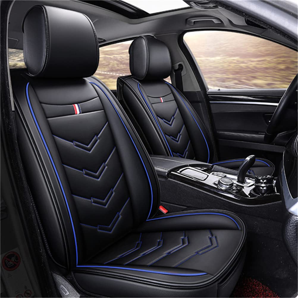 Kompletter Satz Autositzbezüge 5 Sitz Leder für SEAT Ibiza Fahrzeugsitzbezüge Kissen Vorne Hinten Sitzbezüge Schwarz Blau von IBCEL