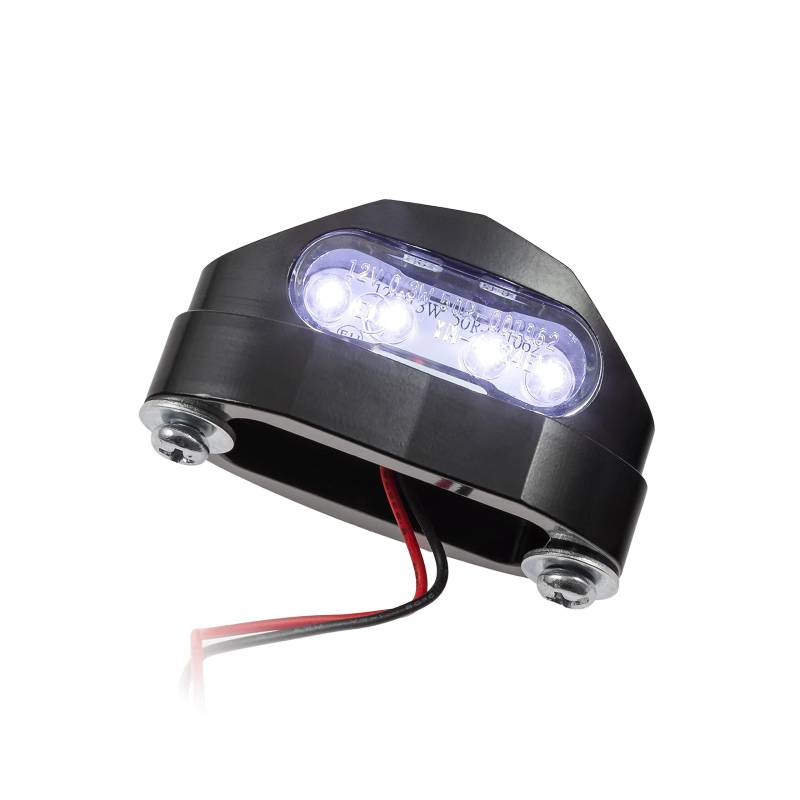 IBEX LED-Kennzeichenbeleuchtung Micro Space schwarz E-geprüft Universal Motorrad Roller Nummernschildbeleuchtung von IBEX