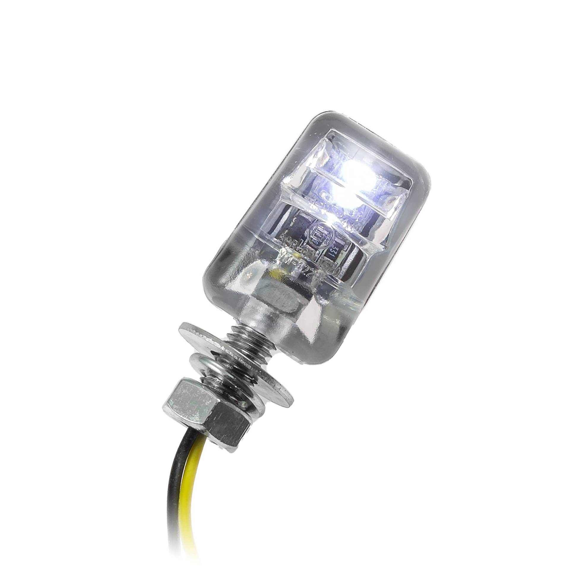 IBEX LED-Kennzeichenbeleuchtung Nano chrom klares Glas 12V/1,4W, E-geprüft Universal Motorrad Roller Nummernschildbeleuchtung Nummermnschild von IBEX