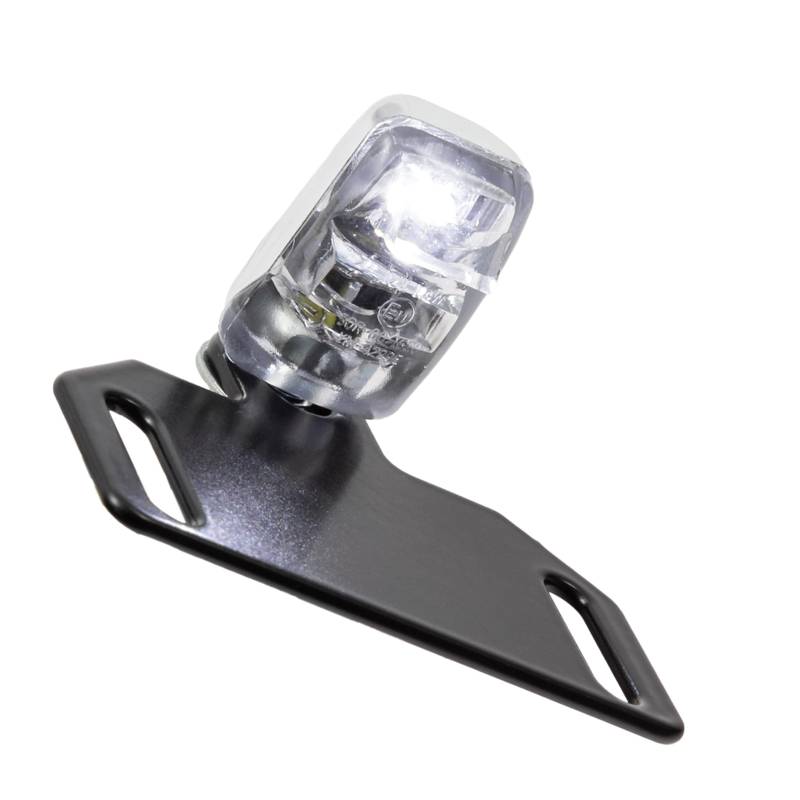 LED-Kennzeichenbeleuchtung Nano chrom klares Glas 12V/1,4W, E-geprüft inkl. Halter zur Befestigung von Kennzeichenbeleuchtung Universal Motorrad Roller Nummernschildbeleuchtung Nummernschild von IBEX