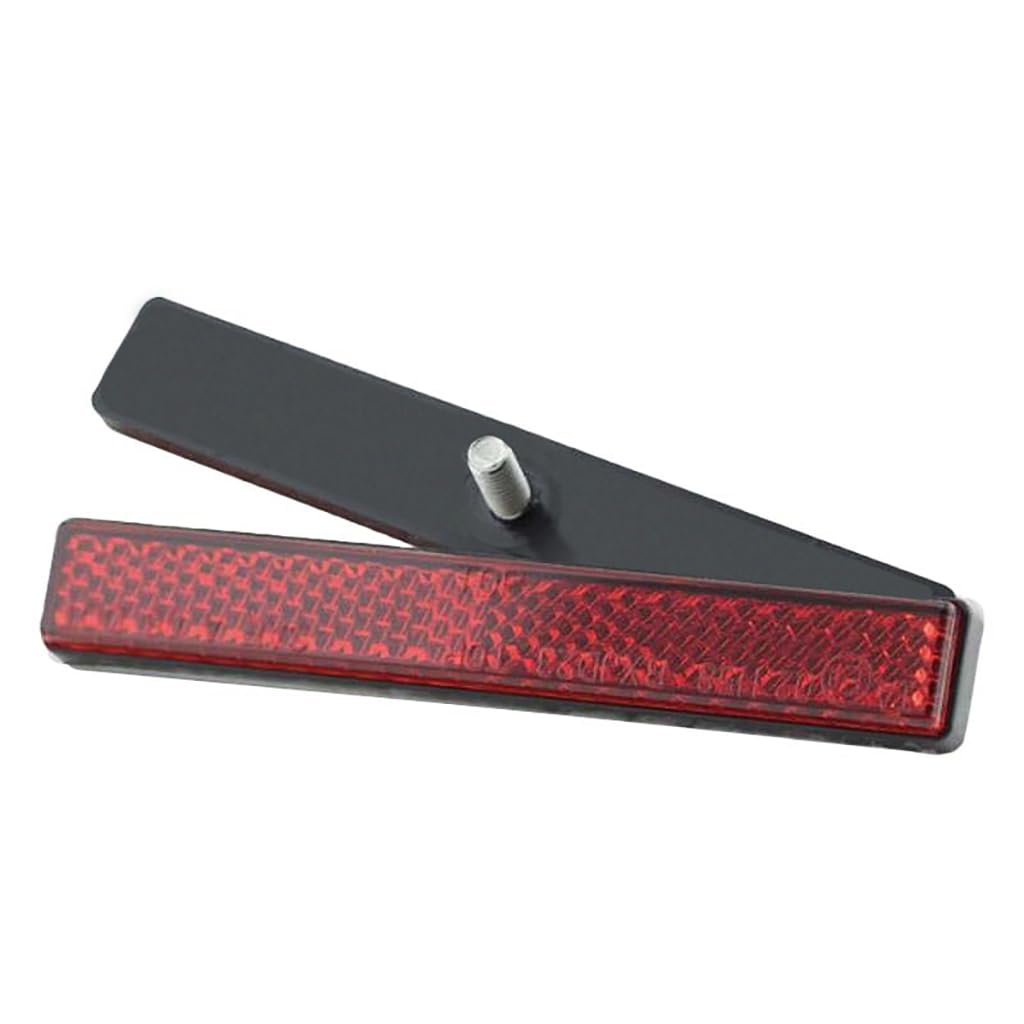 IBEX Universal Motorrad Rückstrahler mit M5 Gewindebolzen, 100 x 13 mm, Rot, E-geprüft von IBEX