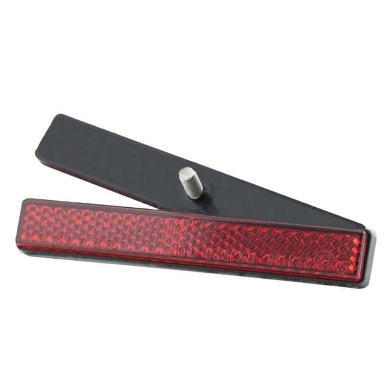 IBEX Universal Motorrad Rückstrahler mit M5 Gewindebolzen, 100 x 13 mm, Rot, E-geprüft von IBEX