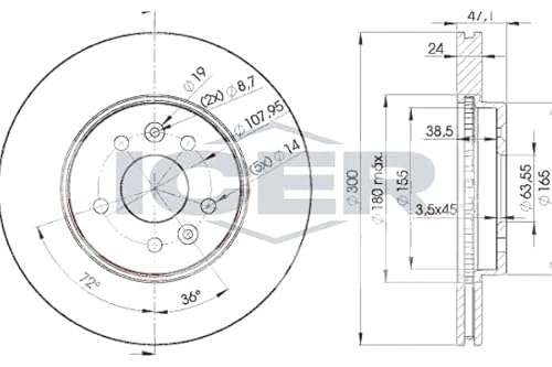 Bremsscheibe Scheibenbremse 2x für 1321488 1376118 1681578 FORD MONDEO III B5Y 2000-2007 Bremsscheibe Scheibenbremse 2x für 1321488 1376118 1681578 FORD MONDEO III B5Y 2000-2007 von ICER