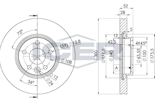 Bremsscheibe Scheibenbremse 2x für 1379965 1384689 1405510 FORD LAND ROVER VOLVO S-MAX VAN MONDEO IV Van Limo Turnier GALAXY II MK FREEER 2 2006-2019 Bremsscheibe Scheibenbremse 2x für 1379965 1384689 1405510 FORD LAND ROVER VOLVO S-MAX VAN MONDEO IV Van Limo Turnier GALAXY II MK FREEER 2 2006-2019 von ICER