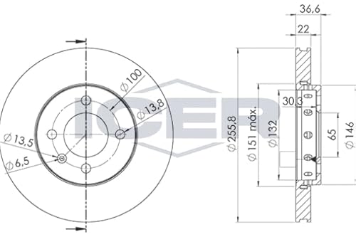 Bremsscheibe Scheibenbremse 2x für 1S0615301 1S0615301H SKODA CITIGO NF1 2011-2019 Bremsscheibe Scheibenbremse 2x für 1S0615301 1S0615301H SKODA CITIGO NF1 2011-2019 von ICER