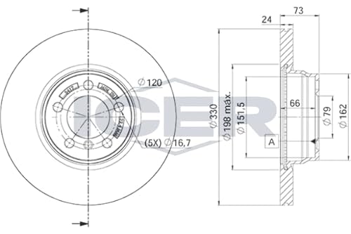 Bremsscheibe Scheibenbremse 2x für 34116792221 BMW F23 2014-2016 Bremsscheibe Scheibenbremse 2x für 34116792221 BMW F23 2014-2016 von ICER