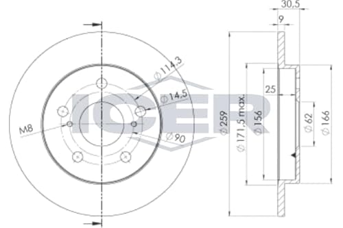 Bremsscheibe Scheibenbremse 2x für 42431-02190 42431-12260 TOYOTA AURIS E15 2007-2012 Bremsscheibe Scheibenbremse 2x für 42431-02190 42431-12260 TOYOTA AURIS E15 2007-2012 von ICER