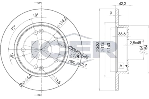 Bremsscheibe Scheibenbremse 2x für 42510-SMG-E20 42510-SNA-A00 42510-SNA-A01 HONDA CIVIC IX Limo FB 2011-2016 Bremsscheibe Scheibenbremse 2x für 42510-SMG-E20 42510-SNA-A00 42510-SNA-A01 HONDA CIVIC IX Limo FB 2011-2016 von ICER