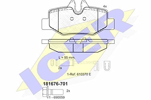 Icer Brakes 181676-701 Bremsbelagsatz, Scheibenbremse - (4-teilig) von ICER