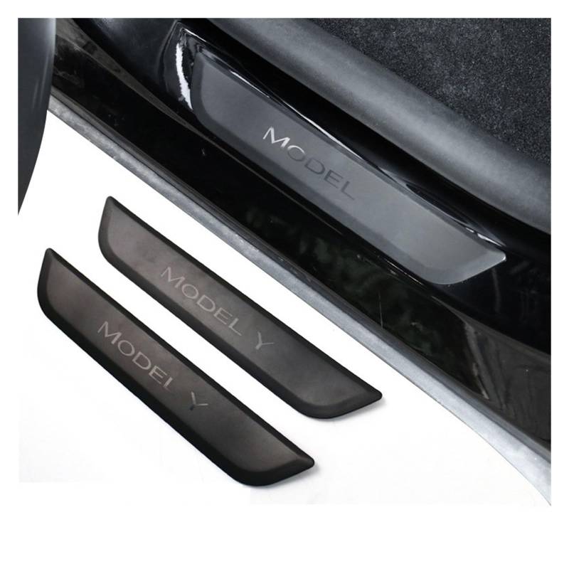 Hintere Türschwellenschutz-Schutzabdeckung Innenschweller-Dekorationszubehör Anti-Kick-Schutzschale, kompatibel for Tesla Model Y 2023 (Color : for Rear Door Sill) von ICOBES