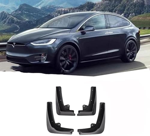 Für Tesla Model X 2015-2022 Radkotflügel Schmutzfänger Vorne Und Hinten Spritzschutz Kotflügel Auto, Autozubehör, Karosserie-Styling, Kein Stanzen erforderlich, 4 Stück von ICOMPY