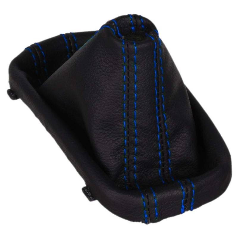 ICT Schaltmanschette Schaltsack kompatibel mit VW Golf 5 6, GTI GTD R32 Scirocco 3 Automatikgetriebe – passend für Modelle mit Doppelkupplungsgetriebe (z. B. DSG) – Leder (Naht blau - GTI) von ICT Schaltknauf