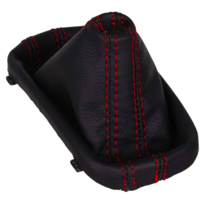 ICT Schaltmanschette Schaltsack kompatibel mit VW Golf 5 6, GTI GTD R32 Scirocco 3 Automatikgetriebe – passend für Modelle mit Doppelkupplungsgetriebe (z. B. DSG) – Leder (Naht rot - GTI) von ICT Schaltknauf