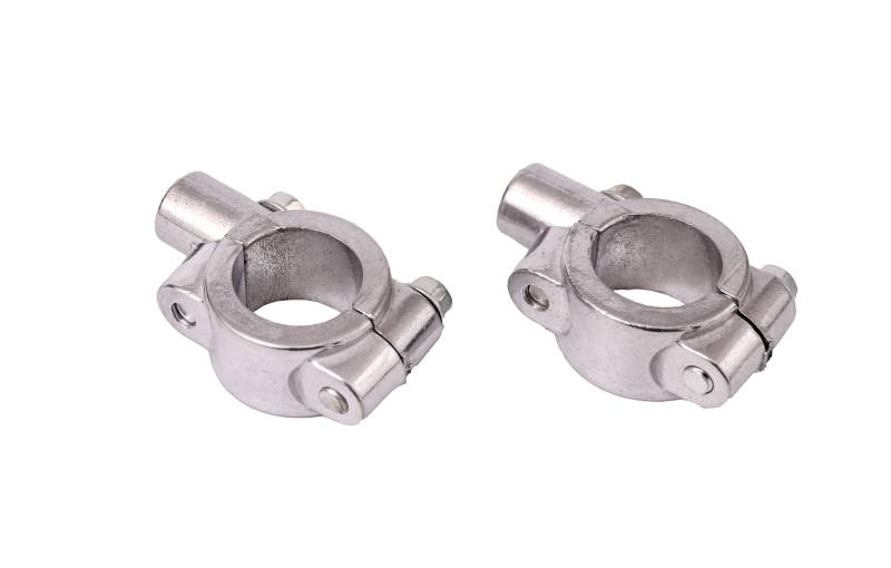 2x Universal 7/8"(22mm) Motorrad Lenkerhalterung Spiegel Halterungen Lenkerhalter Befestigungs Klemmen Silber von ICTRONIX