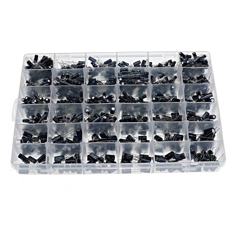 1000pcs 36Values 0.1uF -1000uF 16V 25V 35V 50V Capacitors 4.7UF 10UF 22UF 33UF 47UF Electrolytic Capacitor Assortment Box Kit ICXLPMC von ICXLPMC