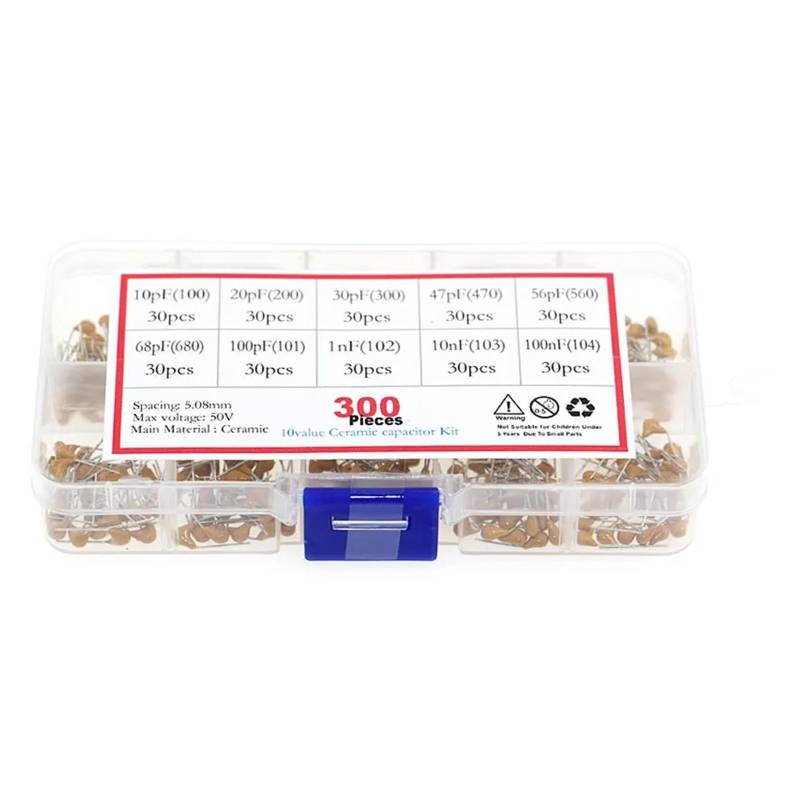 300pcs 10 Values 50V 10pF To 100nF Multilayer Ceramic Capacitor Assortment Kit 30pcs Each Value ICXLPMC von ICXLPMC