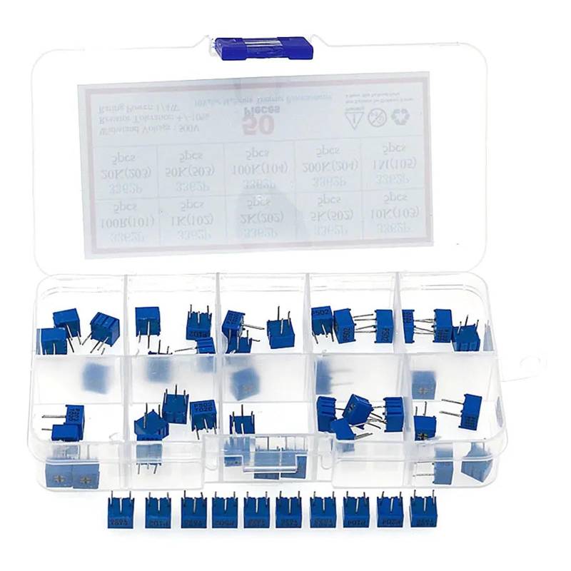 50Pcs 10values 3362 Potentiometer Package 3362P Adjustable Resistor DIY kit 101 102 202 502 103 203 503 104 204 105 ICXLPMC von ICXLPMC