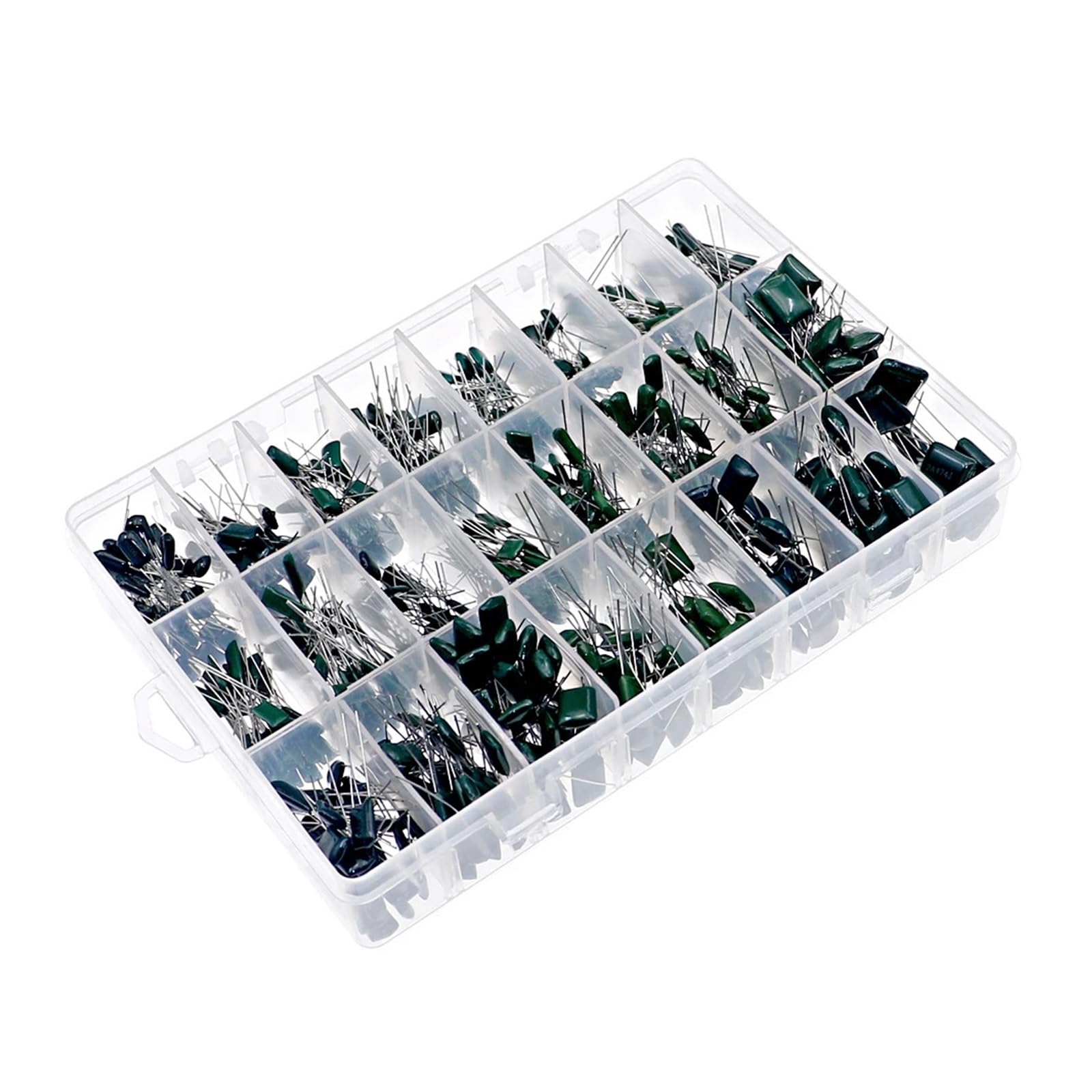 660pcs 24Value Polyester Film Capacitor Assorted Kit 100V 2A221J to 2A474J 0.47nF 0.68nF 1nF 2.2nF Capacitors set Box ICXLPMC von ICXLPMC