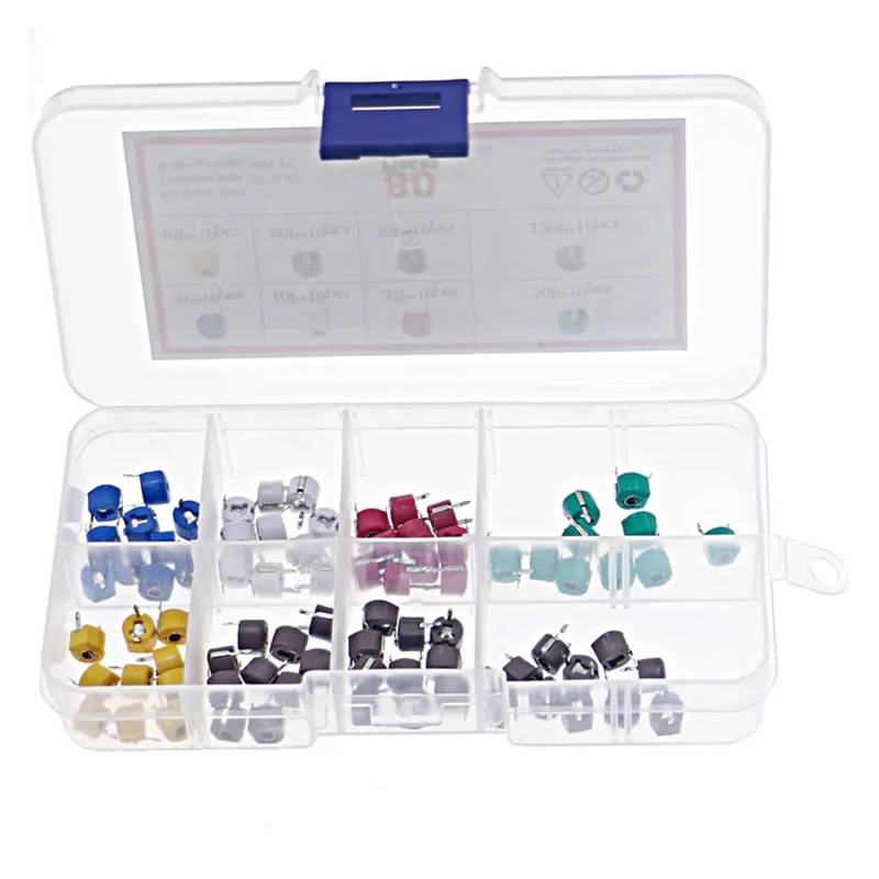 80Pcs 8value 6mm 5/10/30/60/120P Adjustable Capacitor Variable Capacitor Kit set ICXLPMC von ICXLPMC