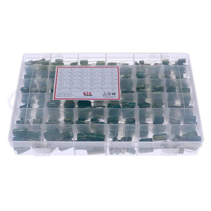810Pcs 36Value Aluminum Electrolytic Capacitor set 10V-63V 1uF-1500uF Assorted Kit set Storage Box ICXLPMC von ICXLPMC