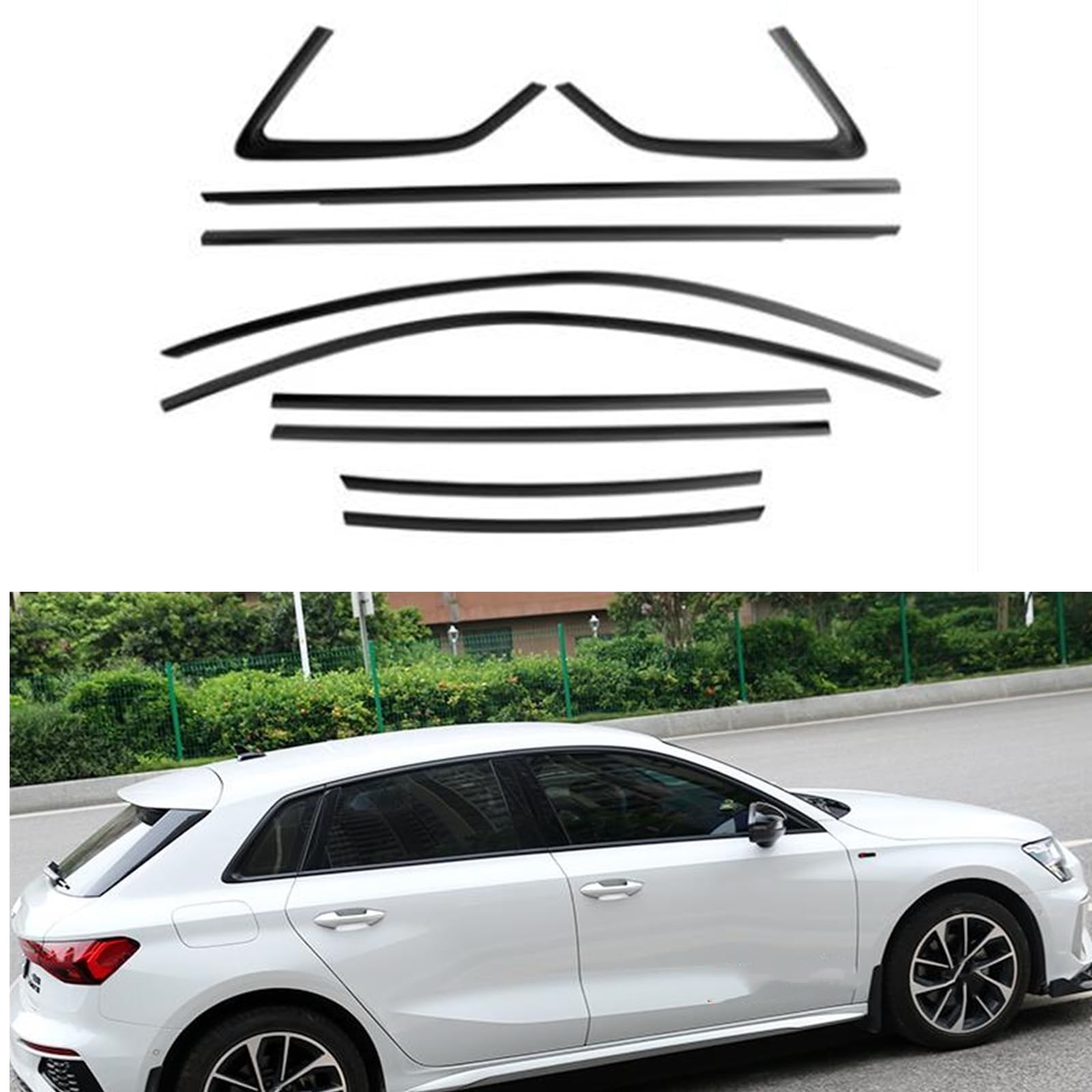 Auto Fenster Zierleiste Weatherstrip Siegelgerät Für 2021-2023 Audi A3 S3 Hatchback Auto Fenster Zierleiste Weatherstrip Siegelgerät Für 2021-2023 Audi A3 S3 Hatchback von IDENUONA