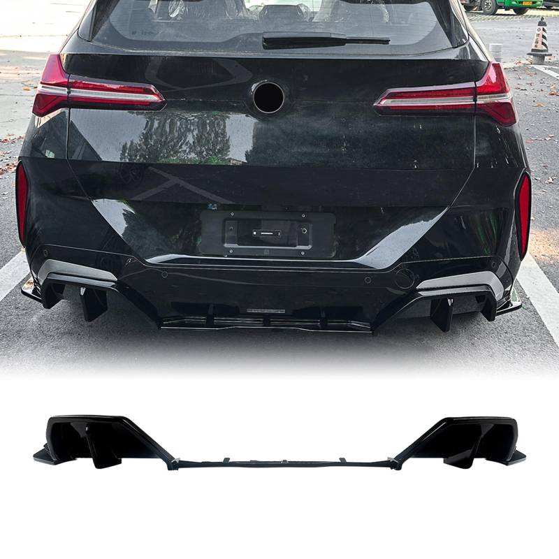 Auto Heckstoßstange Diffusor Lippe für BMW X3 G45 M Sport 2024-2025 Schwarz von IDENUONA
