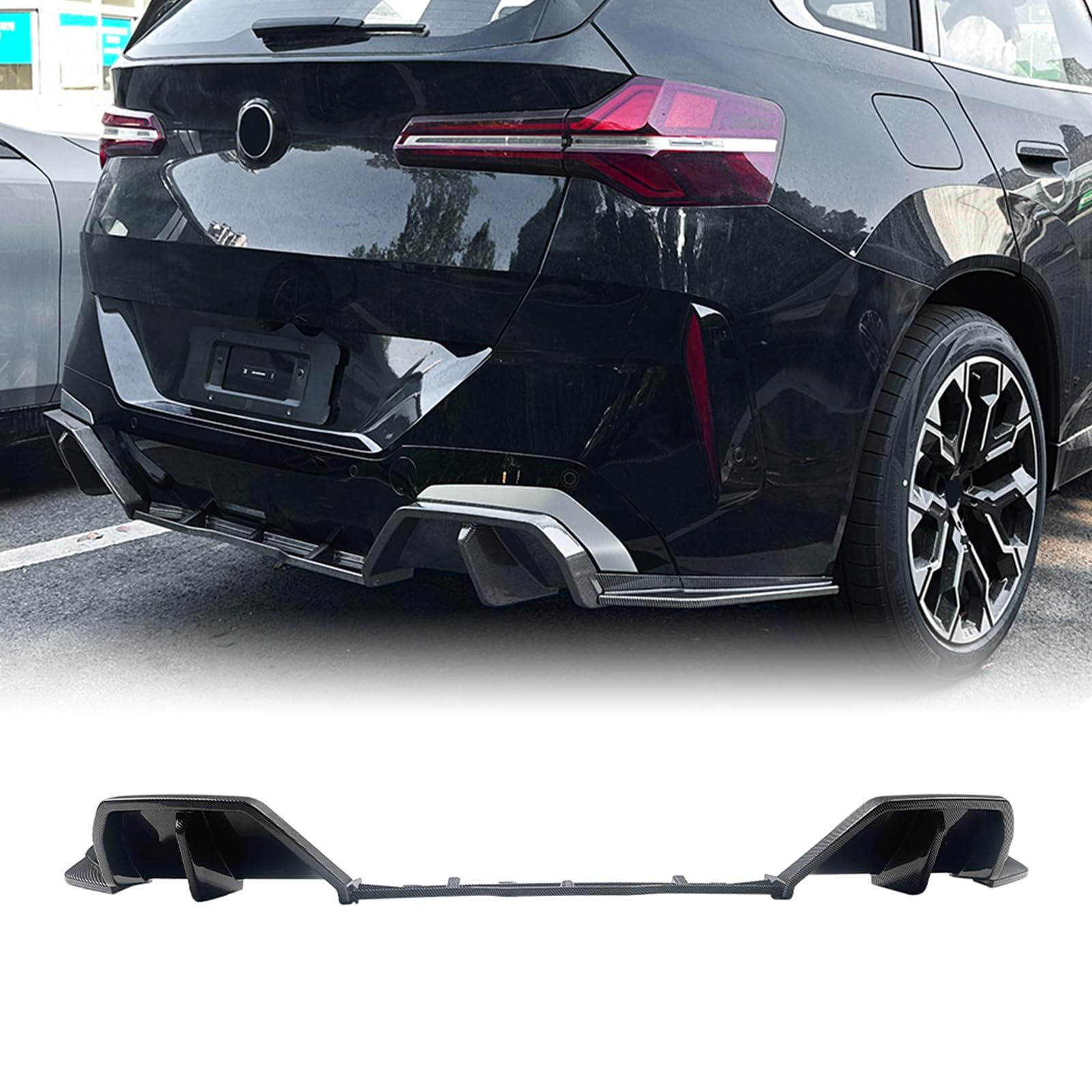 Auto Heckstoßstange Diffusor Lippe für BMW X3 G45 M Sport 2024-2025 Schwarz von IDENUONA