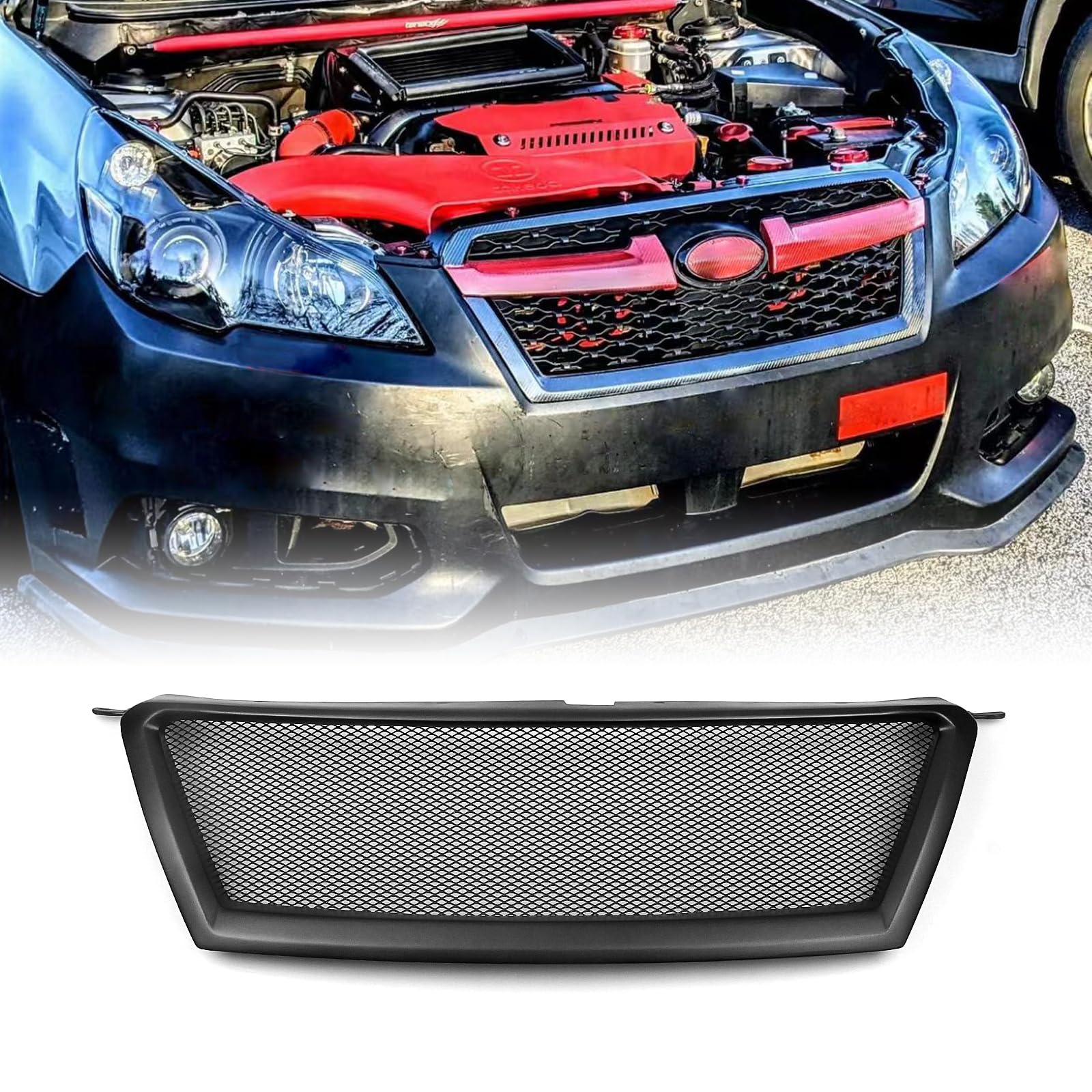 Frontstoßstangengitter für Subaru Legacy Limousine 2013–2014, mattschwarz Frontstoßstangengitter für Subaru Legacy Limousine 2013–2014, mattschwarz von IDENUONA