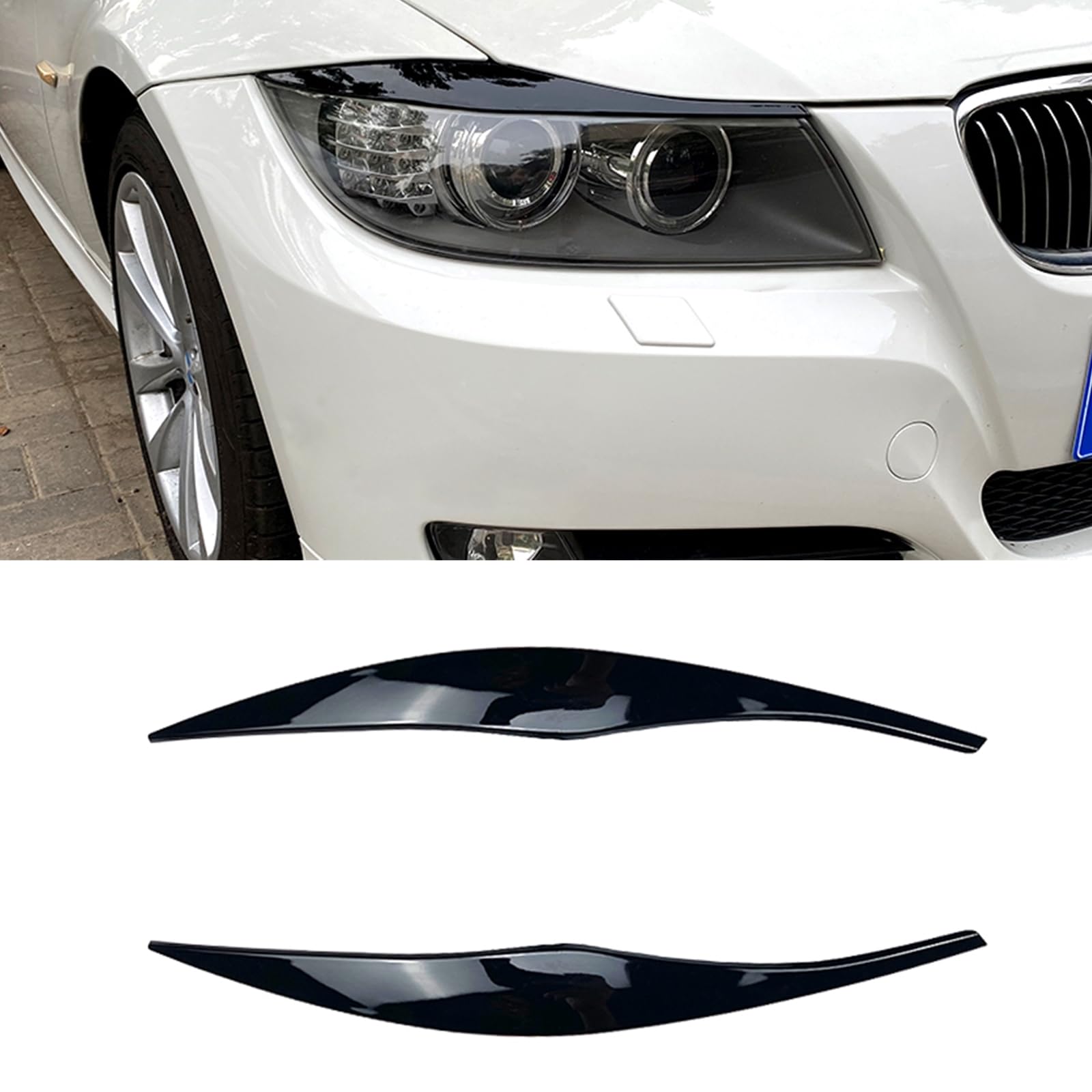 Für BMW 3er E90 E91 2005-2012 Auto Front Scheinwerfer Augenlid Augenbrauen Dekor von IDENUONA