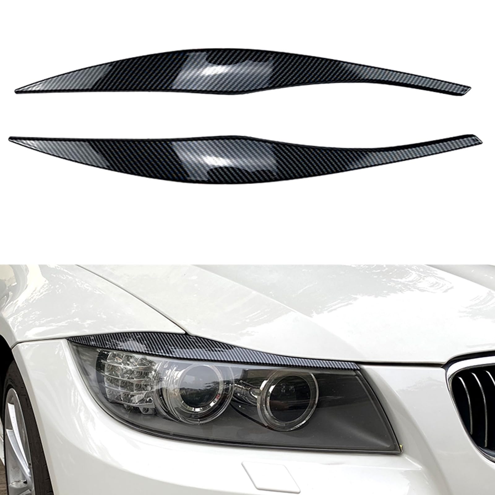 Für BMW 3er E90 E91 2005-2012 Auto Front Scheinwerfer Augenlid Augenbrauen Dekor Für BMW 3er E90 E91 2005-2012 Auto Front Scheinwerfer Augenlid Augenbrauen Dekor von IDENUONA
