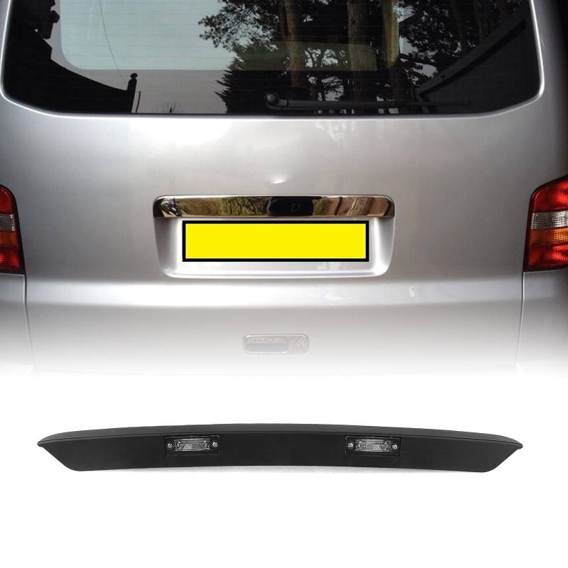Heckklappenverkleidung mit Licht für VW Transporter T5 2003-2015 schwarz von IDENUONA