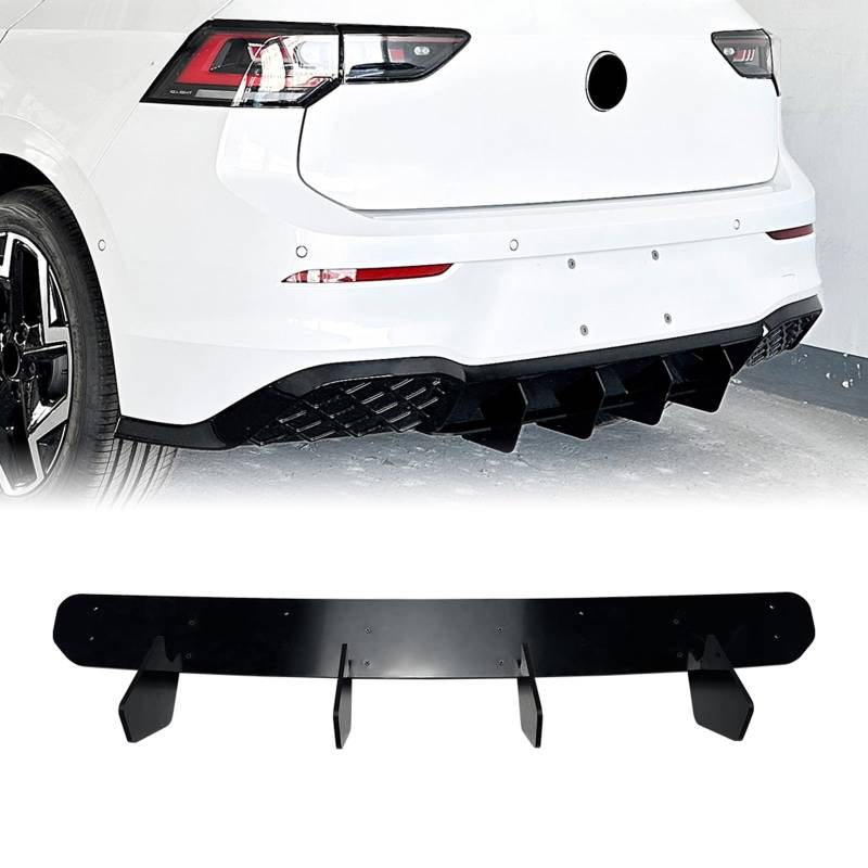 Heckstoßstangen-Diffusor-Lippenabdeckung, passend für VW Golf 8.5 Rline 2024–2025, Schwarz von IDENUONA