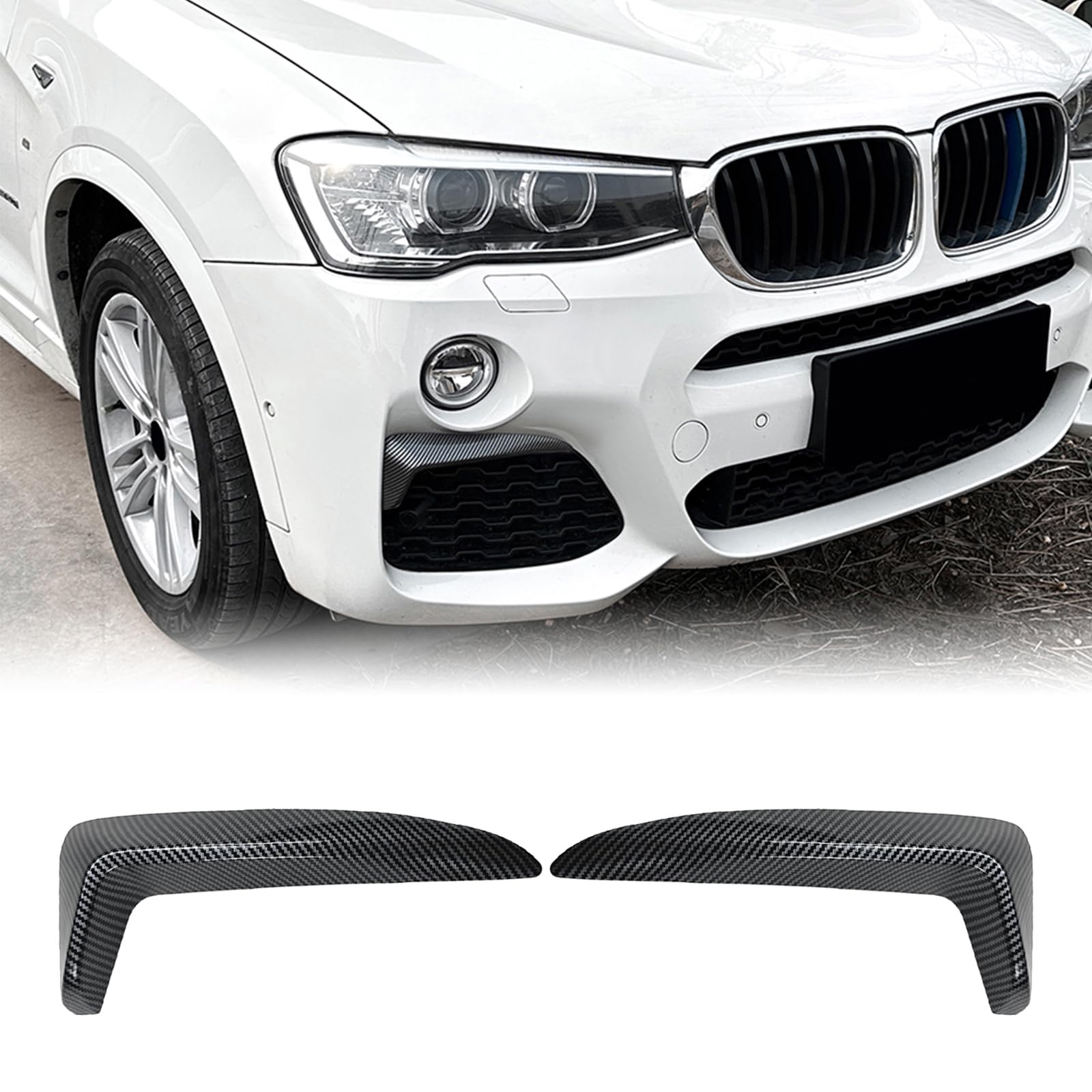 Lüftungsschlitz-Verkleidung vorne für BMW X3 X4 F25 F26 M Sport 2014-2017 2015, Schwarz von IDENUONA