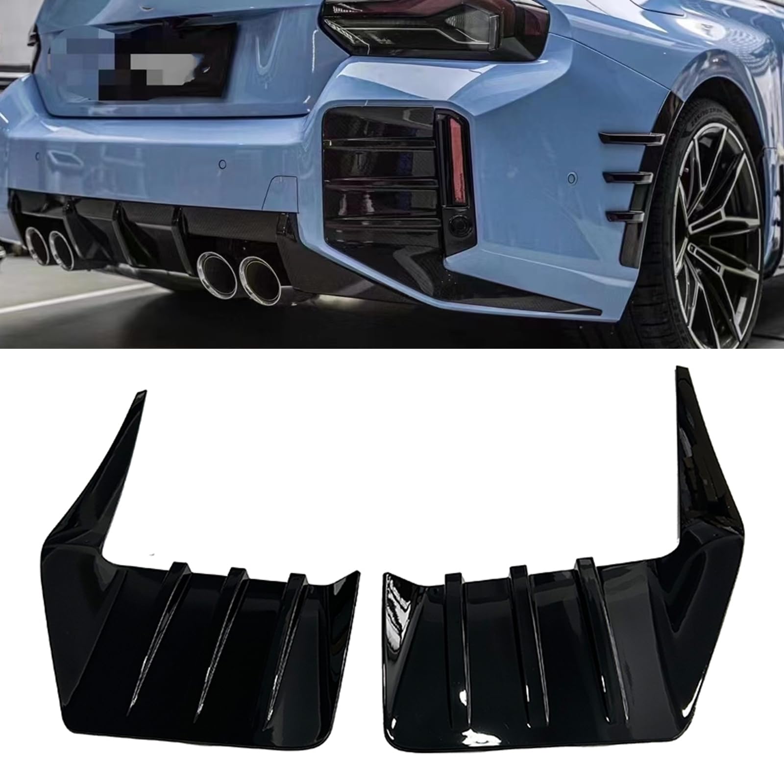 Zierleiste für hintere Stoßstange, für BMW M2 G87 2023–2025 glänzend schwarz von IDENUONA