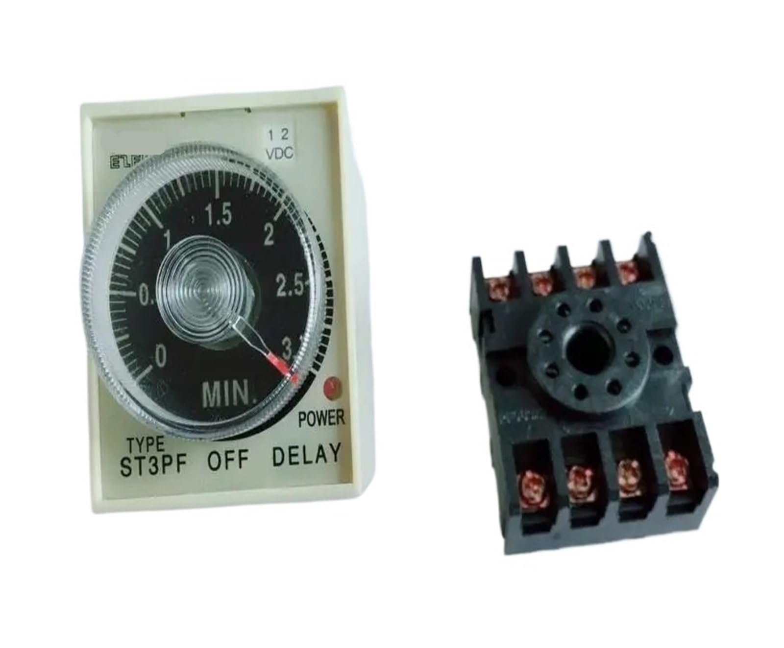 ST3PF2 ST3PF-2 Time relay DC12V DC24V AC36V AC110V AC220V AC380V Power off delay relay + base 2NO 2NC 8Pin IDGTTLDF(30S,220V) von IDGTTLDF