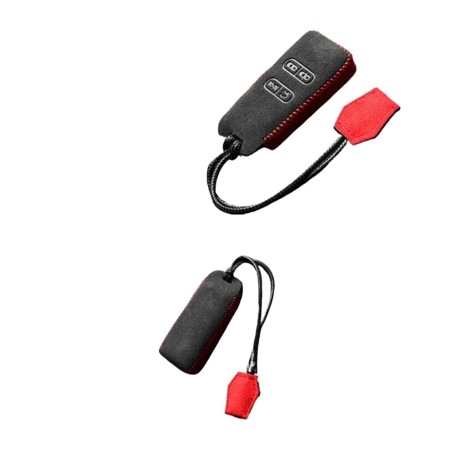 4-Tasten-Autoschlüsselhülle aus Wildleder mit Schlüsselanhänger, kompatibel mit Aston Martin DB9 Smart Key-Zubehör(A2) von IEJPEQWW