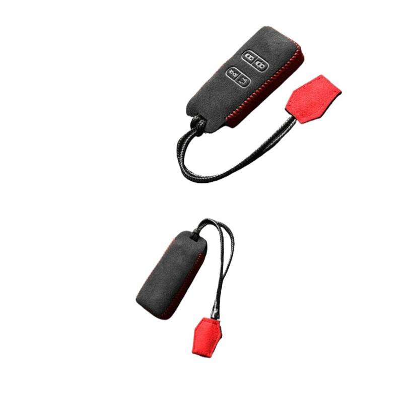 4-Tasten-Autoschlüsselhülle aus Wildleder mit Schlüsselanhänger, kompatibel mit Aston Martin DB9 Smart Key-Zubehör(A2) von IEJPEQWW