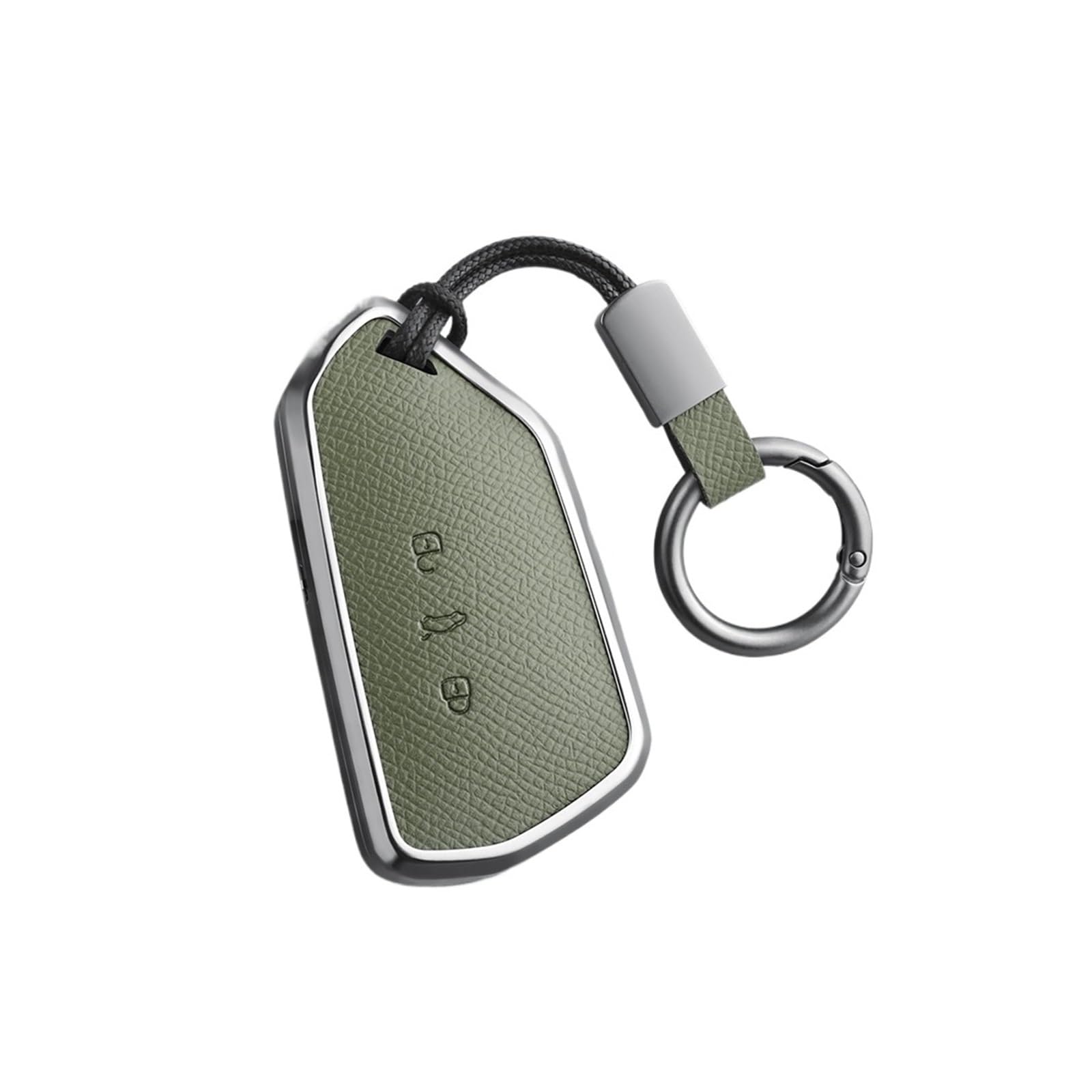 Kompatibel mit VW Golf Teramont Talagon Tavendor ID3, Aluminiumlegierung + Leder-Auto-Fernschlüsselgehäuseabdeckung(Style B1) von IEJPEQWW