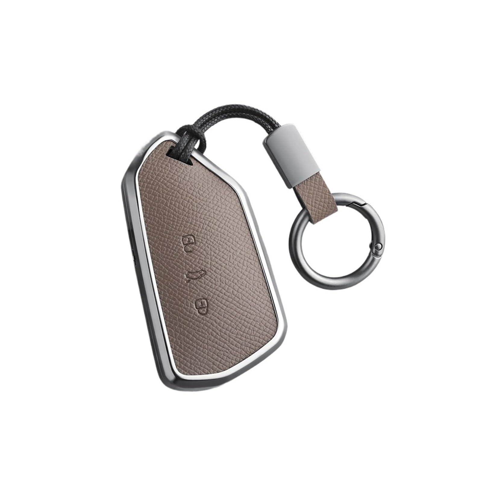Kompatibel mit VW Golf Teramont Talagon Tavendor ID3, Aluminiumlegierung + Leder-Auto-Fernschlüsselgehäuseabdeckung(Style B5) von IEJPEQWW