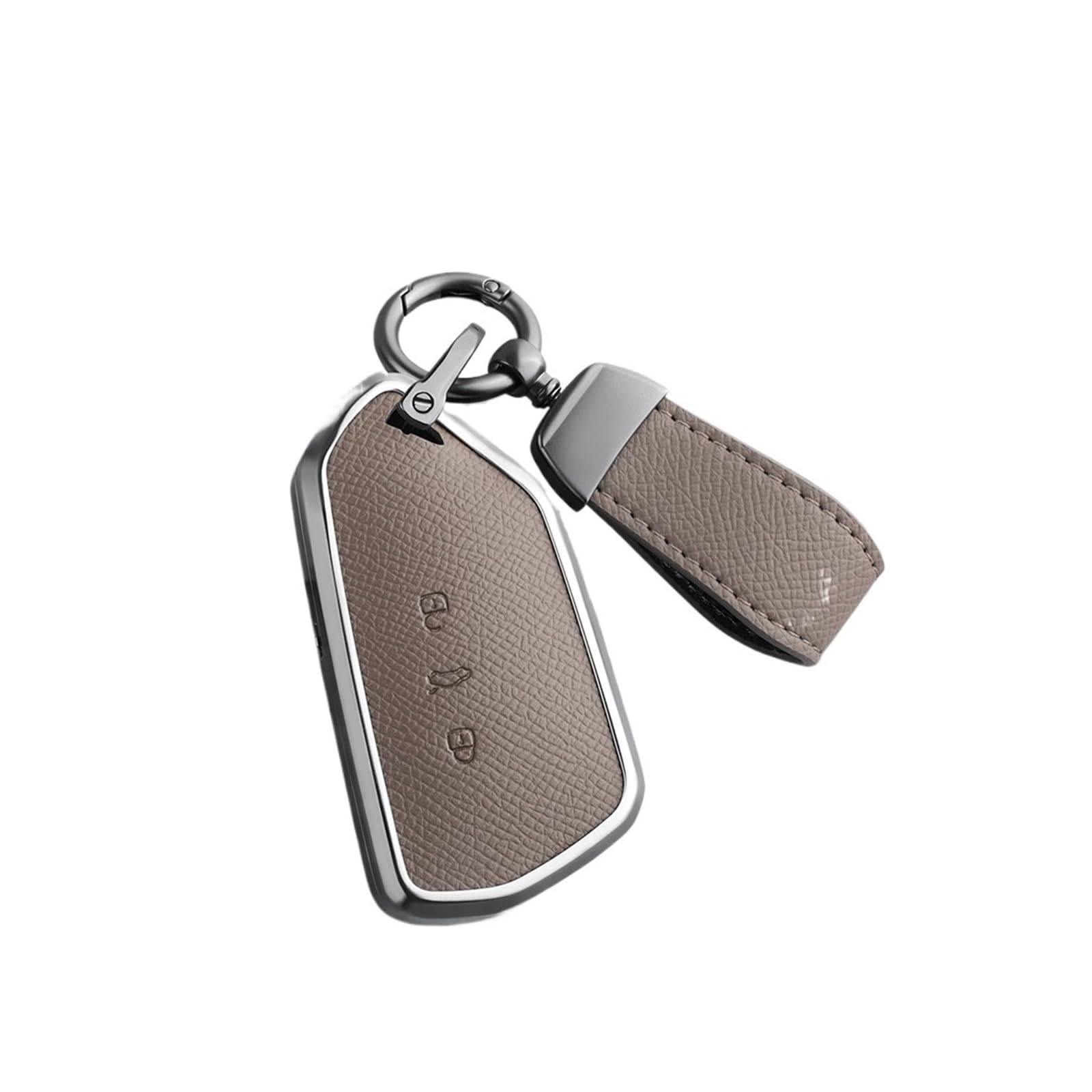 Kompatibel mit VW Golf Teramont Talagon Tavendor ID3, Aluminiumlegierung + Leder-Auto-Fernschlüsselgehäuseabdeckung(Type5) von IEJPEQWW