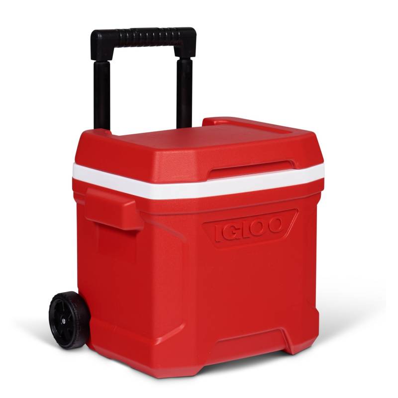 IGLOO Passive Kühlbox Profile II 16 Roller, rote Thermobox mit Teleskopgriff und Rollen, 15 Liter von IGLOO