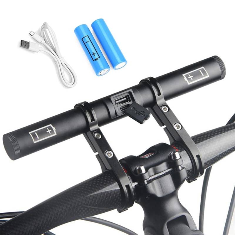Fahrradlenker Erweiterung, Aluminium Fahrradlenkerverlängerung mit Powerbank, Fahrradlenker Extender, für Fahrradbeleuchten von IGTOPS