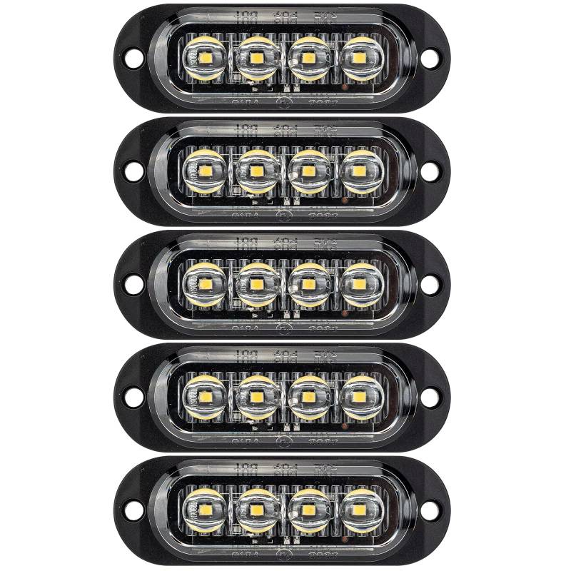 IGTOPS Seitenmarkierungsleuchte 12/24V Anhänger-Seitenleuchte Licht für LKW Wohnmobil Wohnwagen (Weiß, 4*LED, 5 Stück) von IGTOPS
