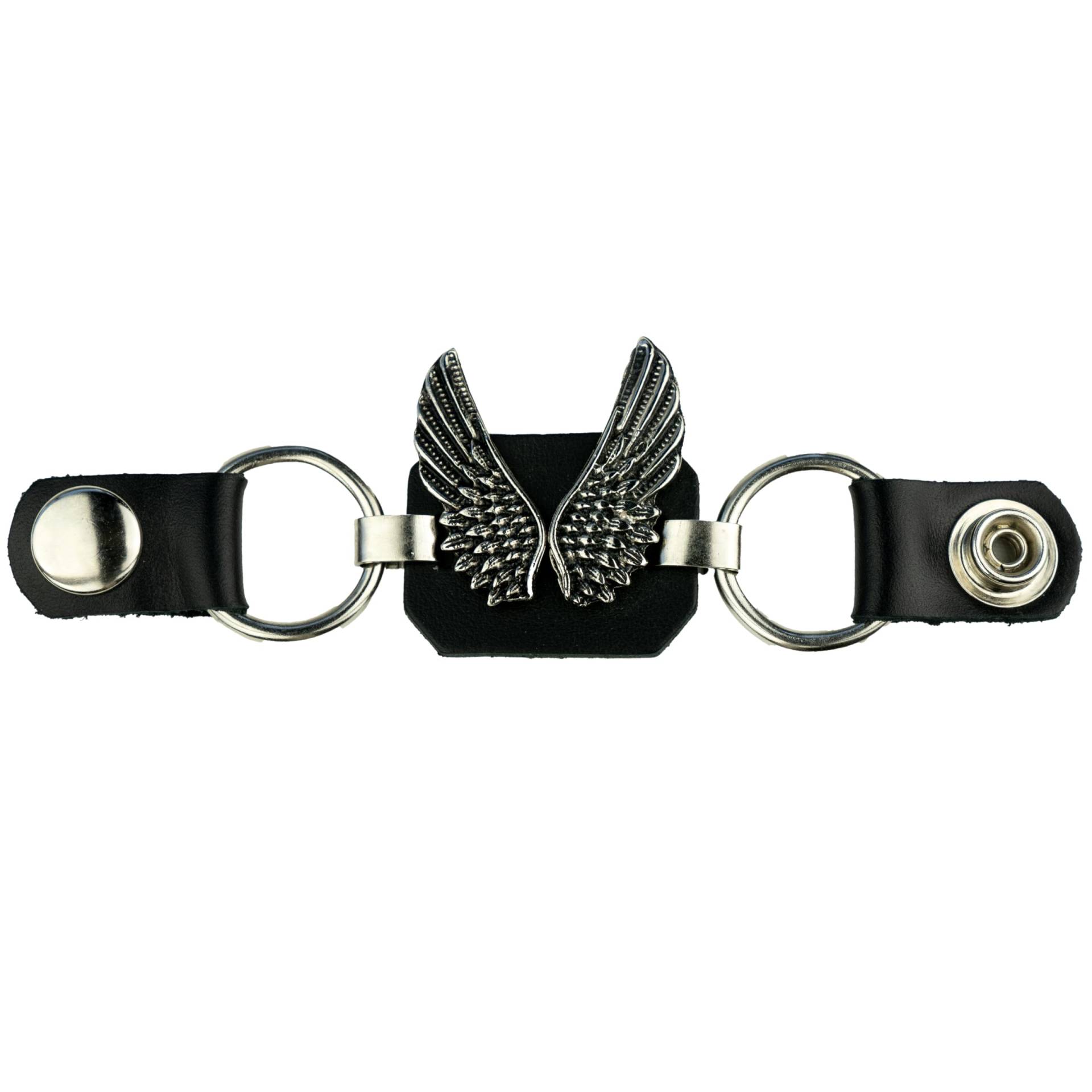 Iguana Custom Lederwestenverlängerung für Motorradfahrer mit Metalldekoration und Druckknöpfen, Custom Chopper Bobber (Flügel) von IGUANA CUSTOM CLOTHES