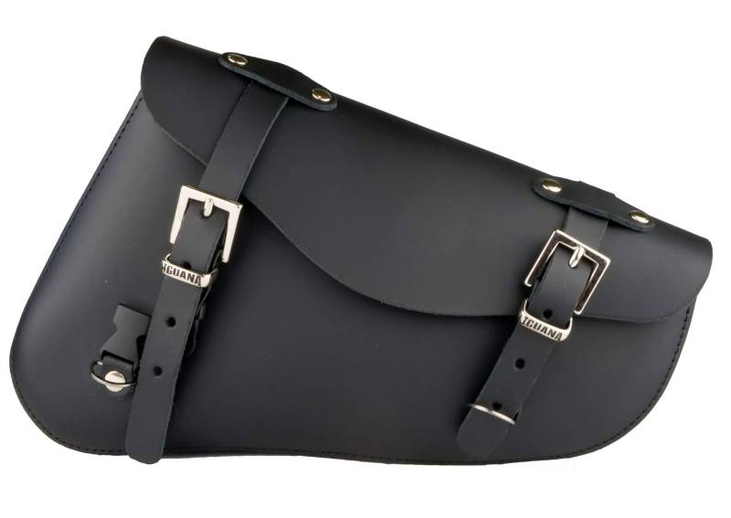 Iguana Custom - Schwingtasche aus Leder mit Schnellverschlüssen und Vorhängeschloss speziell für die rechte Seite des Harley Davidson Sportster - handgefertigt in Spanien aus echtem Leder von IGUANA CUSTOM CLOTHES
