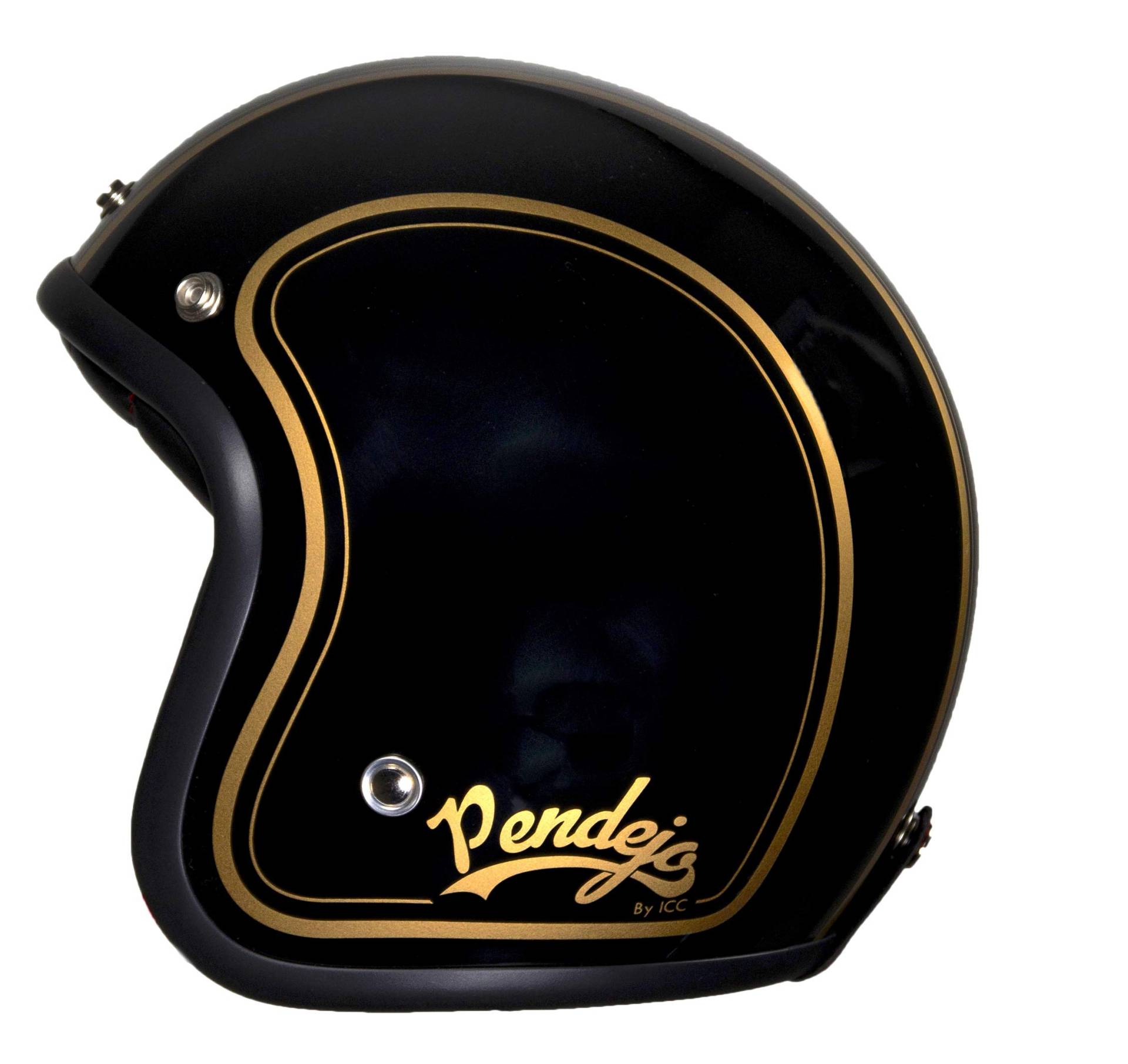Jet Motorradhelm, Pendejo Classic Black von Iguana Custom Collection mit Halterungen für Bildschirme (XL) von IGUANA CUSTOM CLOTHES